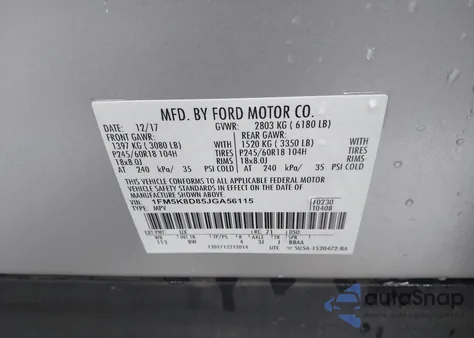 2018 Ford Explorer Xlt from USA, damaged, VIN 1FM5K8D85JGA56115